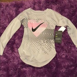 Gray, pink and white long sleeve